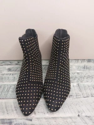 Ботинки TOPSHOP Killer с золотыми заклепками размер 6 черные матовые искусственная замша - Изображение 1 из 4