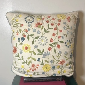 Pier 1 Floral Bunt Garten Cottagecore Vintage Dekokissen - Bild 1 von 8