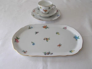 Hutschenreuther Streublume Mokkatasse gedeck 3tlg. Tablett klein Maria Theresia - Bild 1 von 4