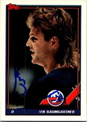 Ken Baumgartner 1991-92 Topps #316 Auto Hand Signed - Image 1 of 2