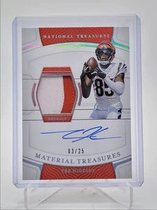 TEE HIGGINS 2021 NATIONAL TREASURES PATCH HOLO SILVER AUTO /25 Q5692 - Picture 1 of 2