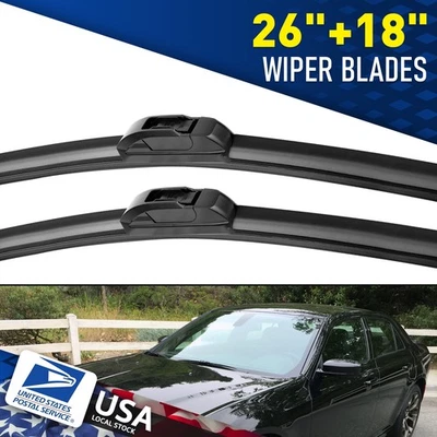 Durable Front Windshield Wiper Blades 26"+18" For Hyundai Entourage 2007-2010 - Изображение 1 из 4