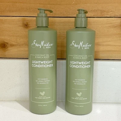 Lote de 2 Acondicionadores Ligeros Shea Moisture Hombres Aceite de Coco Raíz de Maca 15 OZ Foto 1 de 4