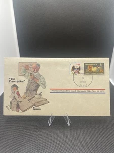 Norman Rockwell “ The Prescription” Pharmacy Stamp First Issued Envelope - Picture 1 of 7