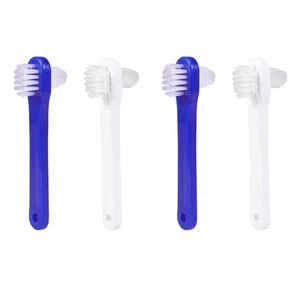 Cepillo de dientes falso 4 piezas cepillos de dientes suaves limpieza de dentaduras de doble cara - Imagen 1 de 12