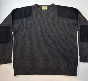 Cabela's Outfitters Series Lambswool Ribbed Shooting Sweater Black Gray XL Tall - Picture 1 of 7