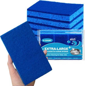 6 Esponjas Cocina Extra Grandes Doble Cara No Raya Limpieza Utensilios Hogar - Bild 1 von 12