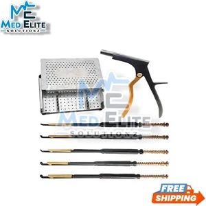 Interlaminar Kerrison Rotating Rongeur Set Spine Surgery Orthopedic Instruments - Picture 1 of 3