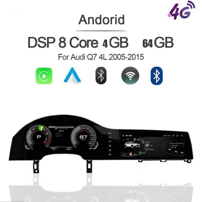 For Audi Q7 2005-2015 Stereo Multimedia Player + Digital Cluster GPS Navigation - Imagem 1 de 4
