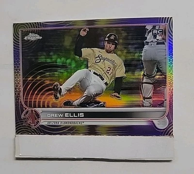 2022 Topps Chrome Drew Ellis #77 Purple Yellow Refractor Rookie #'d 229/299 I1 - Image 1 of 2