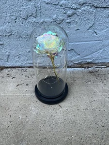 New Eternal Forever Romantic Rose Flower In Glass Dome LED Light Birthday Gifts - Picture 1 of 7