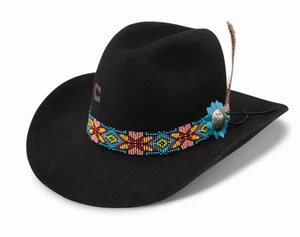 Charlie 1 Horse Women's Gold Digger Cowboy 100% Wool Hat Black Sz M NWB - Picture 1 of 12