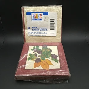 Servilletas de cóctel de papel con sello vintage bayas de otoño lote de 2 paquetes sellados nuevas de stock - Imagen 1 de 4