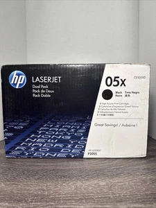 DUAL PACK Genuine HP 05X CE505X Toner Cartridges ce505xd Opened, Sealed bags - Picture 1 of 2