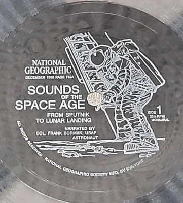 National Geographic Flexi-Disc Vinyl 7" Sounds Of The Space Age 1969 Mono 33 RPM - Image 1 of 4