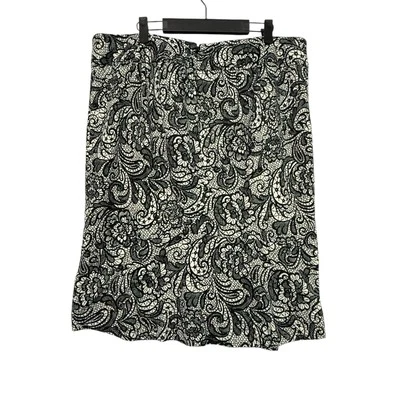 Falda floral LANE BRYANT para mujer talla 16 negra crema cachemira elástica hasta la rodilla Foto 1 de 4