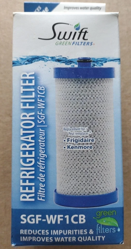 Swift Refrigerator Replacement Water Filter SGF-WF1CB for  Frigidaire & Kenmore  Foto 1 de 4