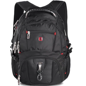 Swiss 16 Inch Waterproof Laptop Backpack Durable Travel & School Bag 35L Black - Picture 1 of 20