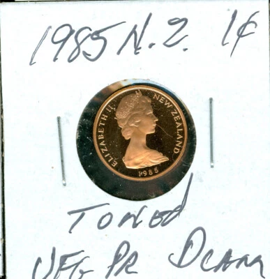 1985 NEW ZEALAND 1 CENT ULTRA FINEST PROOF DCAM TONED RED     $3.4 SHIPPING N.Z. - Image 1 of 2