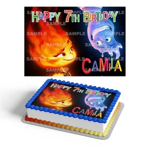 Elemental Yellow Edible Cake Topper Party Decoration Edible Cake Topper Image - Picture 1 of 4