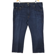 True Religion Ricky Relaxed Straight Jeans Mens 46x26 Blue Dark Wash Stretch