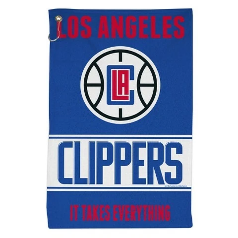LOS ANGELES CLIPPERS ALL PURPOSE GOLF TAILGATE TOWEL 16"X25" HOOK AND GROMMET Cover
