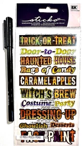 Sticko Epoxy Halloween Trick Treat Stickers Scrapbooking Embellish Card Making - Picture 1 of 1