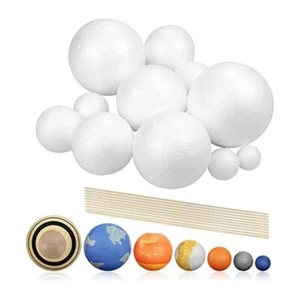 Solar System Project Kit, PlanetModel Crafts 14 Mixed Sized Polystyrene Spheres - Picture 1 of 7