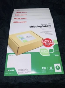 750 Office Depot Shipping Labels 3 1/3in X 4 Ink Laser Print 5x 150 Avery 48464 - Picture 1 of 7