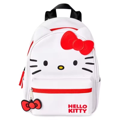 Zaino Hello Kitty in Pelle Bianco - Borsa Anime Kawaii Donna Impermeabile - Immagine 1 di 4
