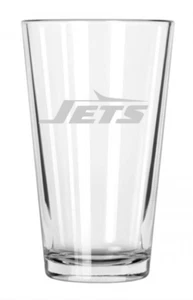 New York Jets Etch Pint Glass NFL Drink Bar Man cave Farther's day Gift - Picture 1 of 1