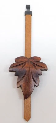 Cuckoo Clock Pendulum 2.5" Maple Leaf Style NEW Brown German Made 7 1/2" Length - Image 1 of 2