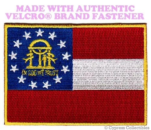 VELCRO INC. GEORGIA STATE FLAG PATCH EMBROIDERED SYMBOL APPLIQUE w/ VELCRO® Brand Fastener