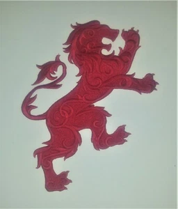 XL Heraldic Lion Embroidered Motif/Applique/Patch 22cm High, Many Colour Choices - Picture 1 of 2