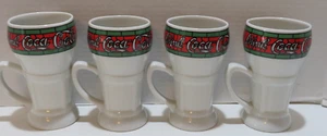 TAZAS FUENTE COCA-COLA BEBIDA HECHA POR EL HOMBRE DE COLECCIÓN - JUEGO DE 4-5,5" X 3" - Imagen 1 de 6