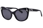 Swarovski SK6020 100187 Sunglasses Women's Black/Dark Grey Cat Eye 55mm