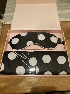 Victorias Secret Eyemask & Pillowcase Set BRAND NEW Black And White - Picture 1 of 5