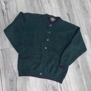 Vintage WOOLRICH Wool Cardigan Sweater Size L Women's Mallard 9769 FLAW - Picture 1 of 7