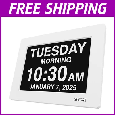 High Contrast Digital Clock for Seniors - Large Display & Multi-Language Support - Image 1 of 4