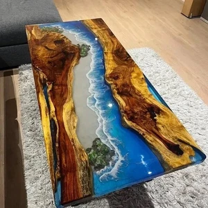 Mesa de Comedor Madera Epoxi Ocean, Mesa de Comedor Premium Resina Epoxi, Elegante y Artística - Imagen 1 de 9
