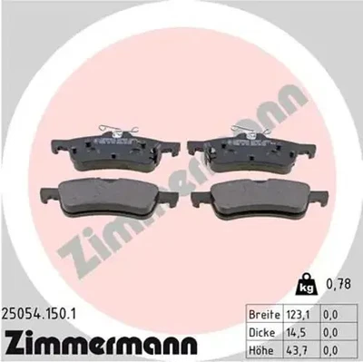 Plaquettes de frein 25054.150.1 ZIMMERMANN pour HONDA CIVIC IX CIVIC IX Tourer - Photo 1/4