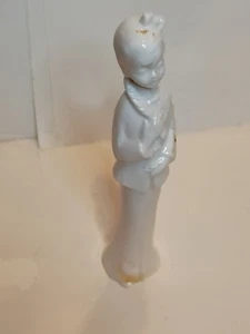 Asiatische weibliche Blanc de Chine Porzellan Statue Figur 6" Mid-Century - Bild 1 von 7