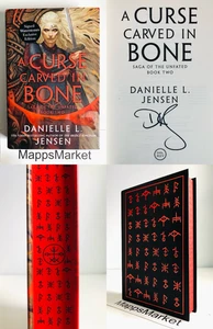 SIGNED A Curse Carved in Bone by Danielle L. Jensen UK 1/1 WATERSTONES Stenciled - Picture 1 of 23