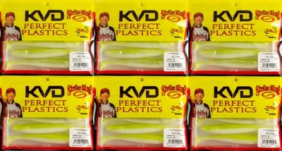 (LOT OF 6) STRIKE KING KVD SWIM-N-SHINER 5" SWNS5-122 KEY LIME PIE CP4361 - Image 1 of 2