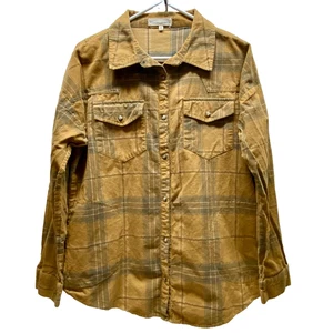 Chaqueta de pana dorada Intent para mujer color tostado mediano marrón perla occidental manga larga a presión - Imagen 1 de 14