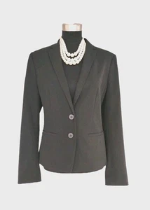 Ann Taylor Suit Jacket Sz 10 Black Dress Casual Career Women's Blazer M - Picture 1 of 8
