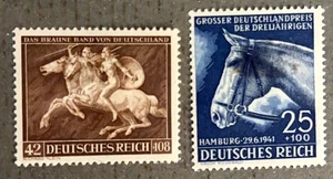 Germany B191-B192 / 1941 Horse Racing Stamps / Mint Hinged / MH - Picture 1 of 2