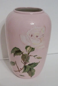 Große ROSA BLUMENVASE Handarbeit ROSE Keramik Pottery 11 1/4" 1986 Deko - Bild 1 von 3