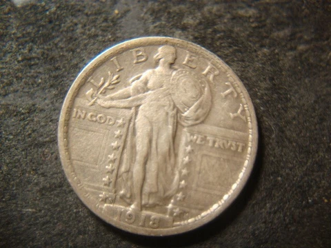 1918-S XF AU Full Shield Standing Liberty Quarter RXR ATN Cover
