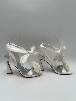 NWB Nine West Women's Krave Bridal Tapered Heel Dress Sandals White Size 5M - Image 1 of 4